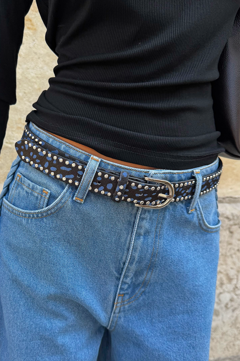 Blue Deer Studded Belt