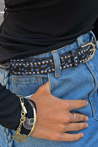 Blue Deer Studded Belt