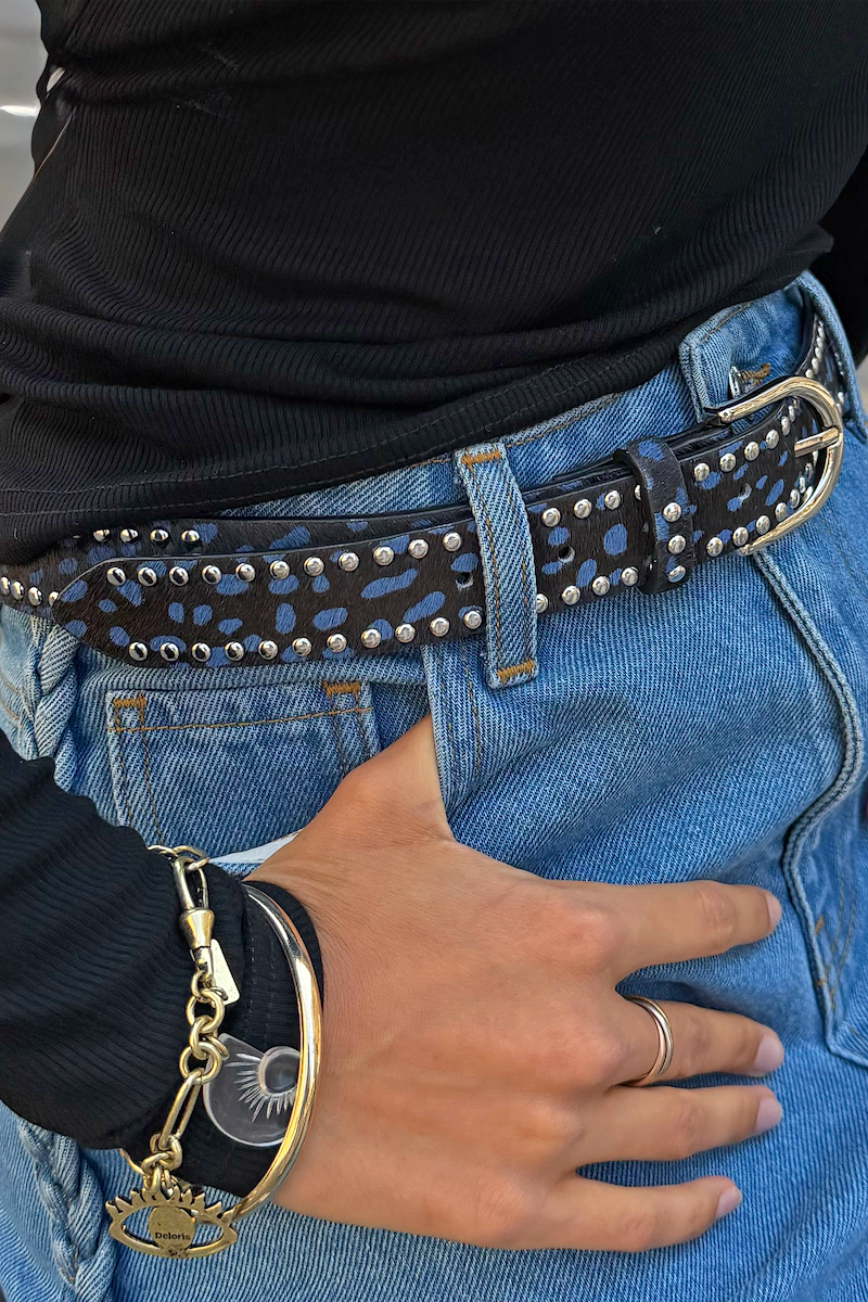 Blue Deer Studded Belt