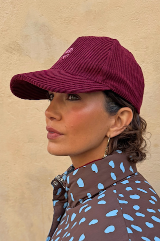 Burgundy Cord Cap