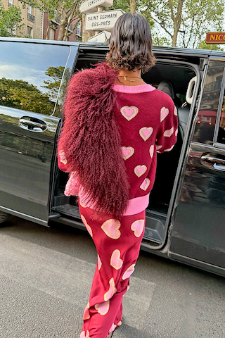 Burgundy Hearts Cardigan