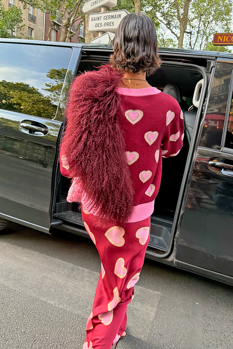 Burgundy Hearts Cardigan