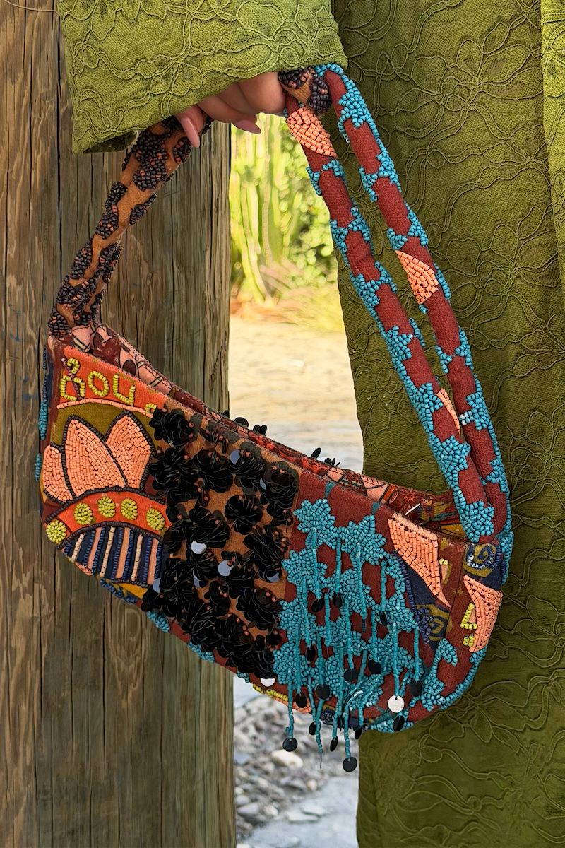Casablanca Spliced Beaded Bag