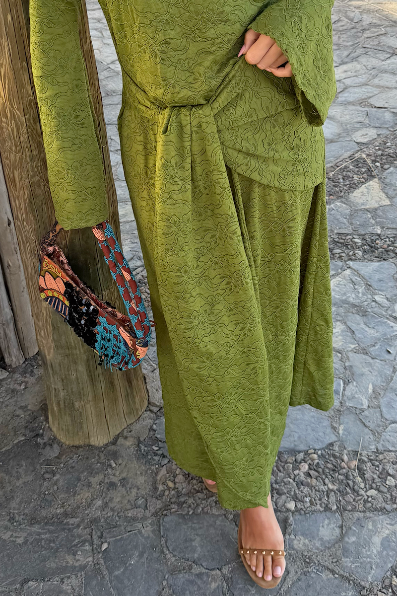 Casablanca Spliced Beaded Bag