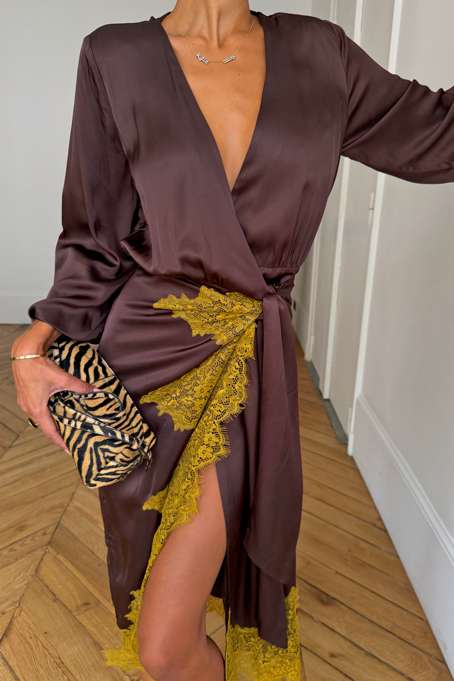 Olive & Chocolate Isabella Wrap Dress