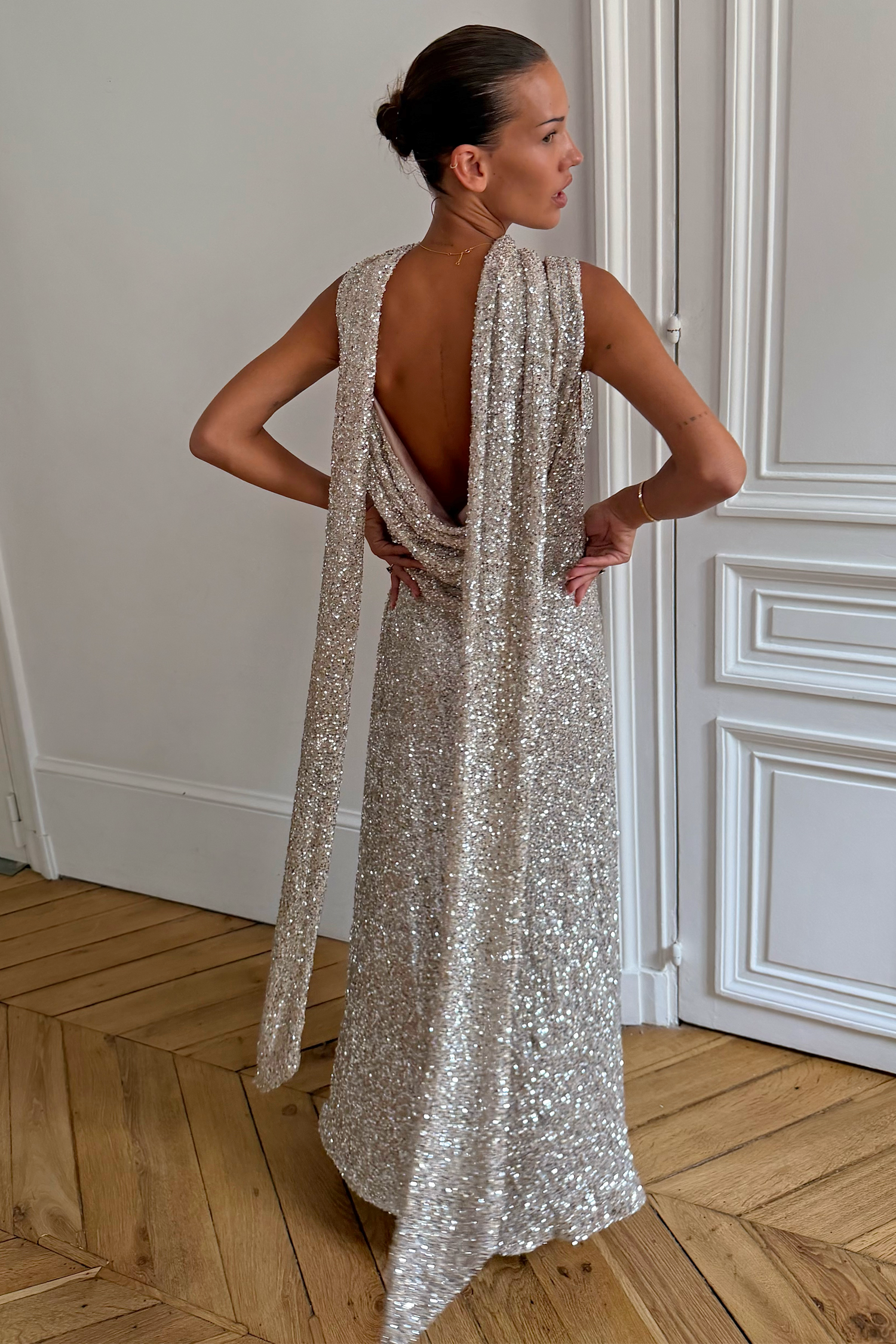 Silver Sequin Sophie Dress