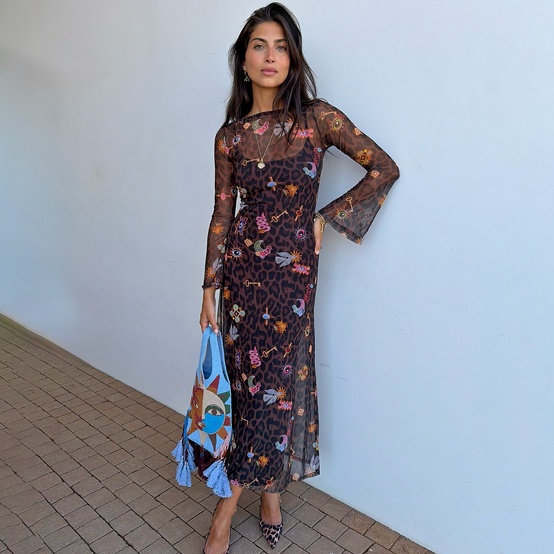 Leopard Charms Aria Mesh Dress
