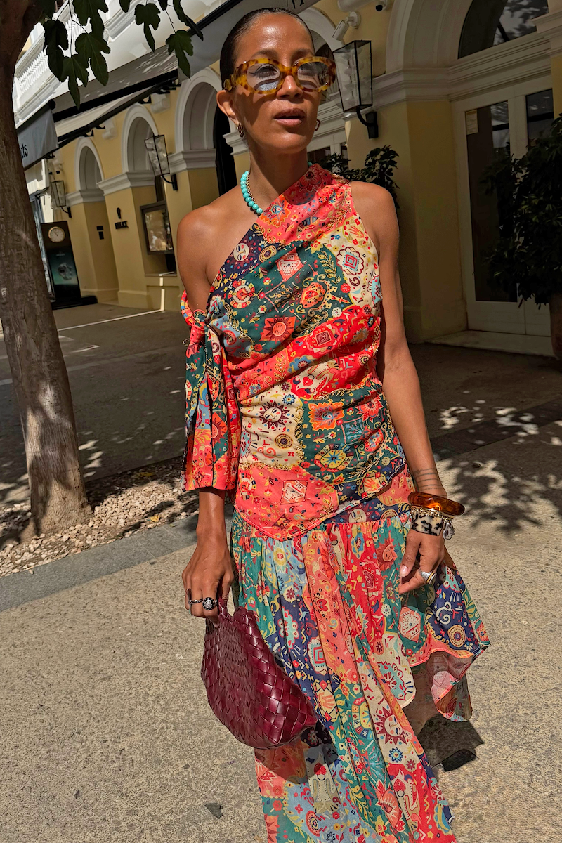 Tapestry Tie Shoulder Top