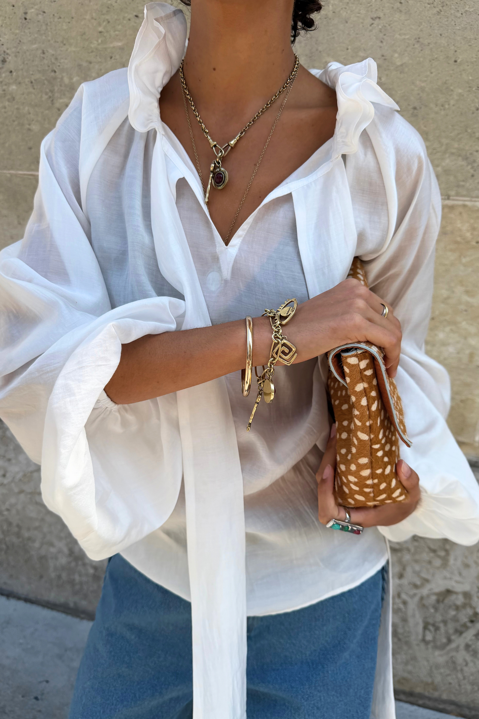 Deer Fold Over Clutch Bag