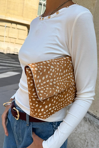 Deer Fold Over Clutch Bag