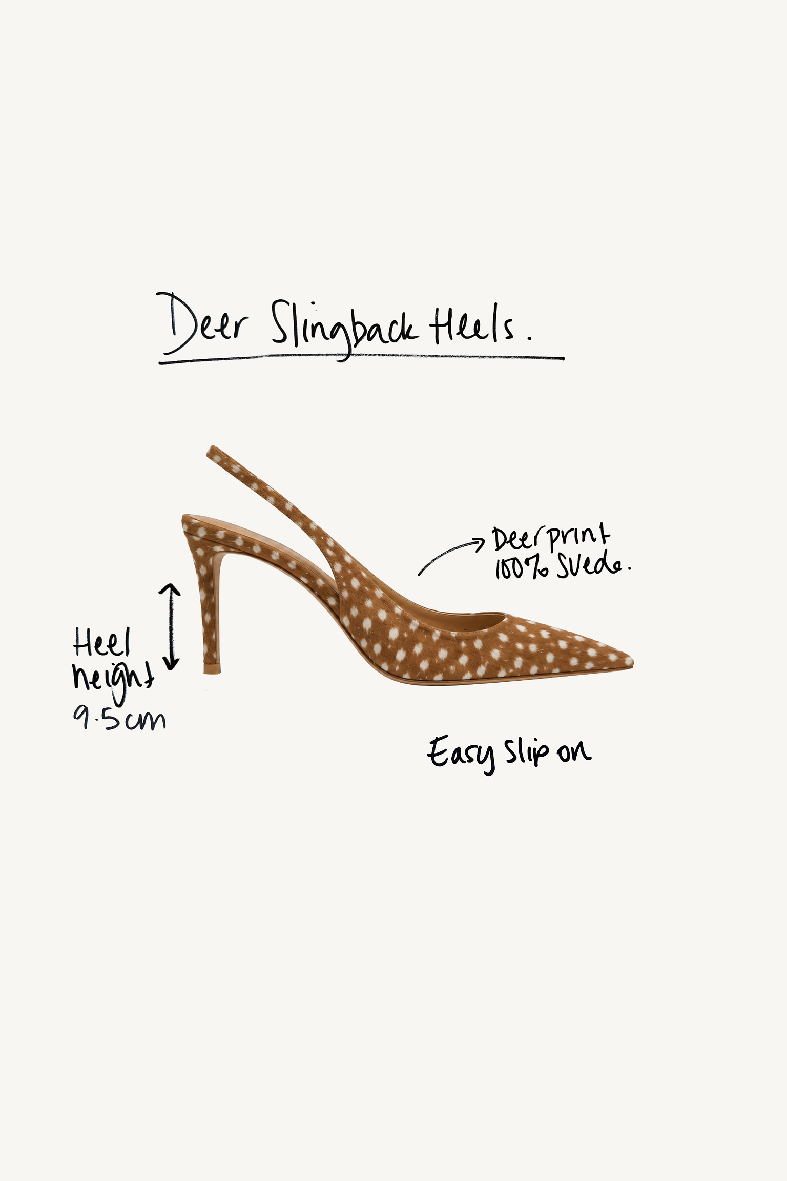 Deer Slingback Heels