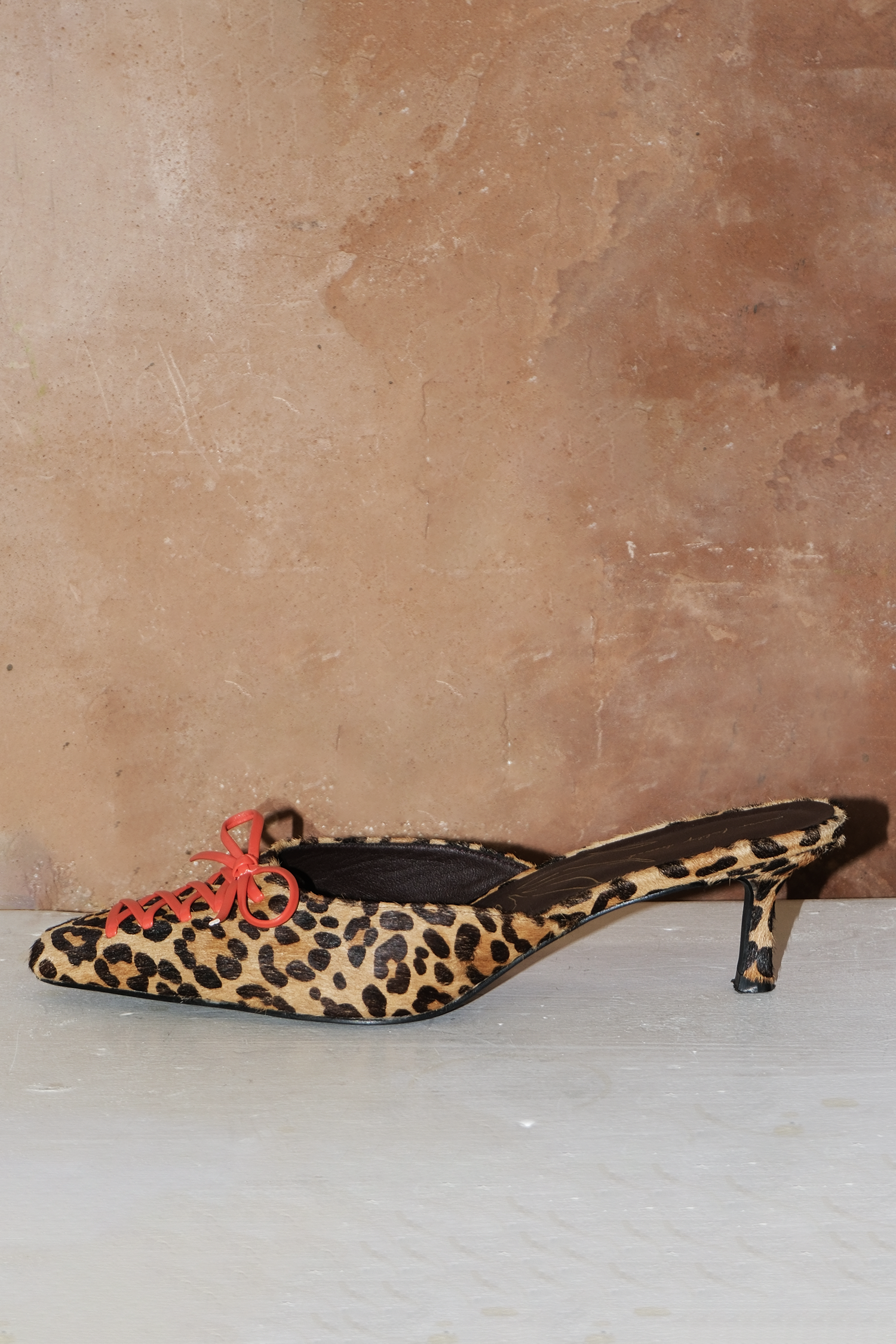 Leopard Pony Lace Mules