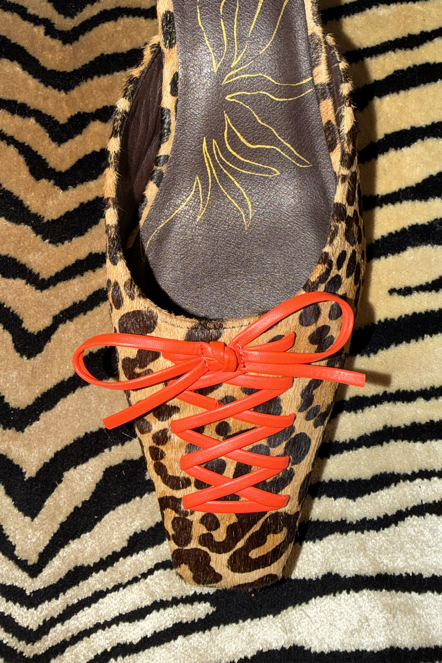Leopard Pony Lace Mules