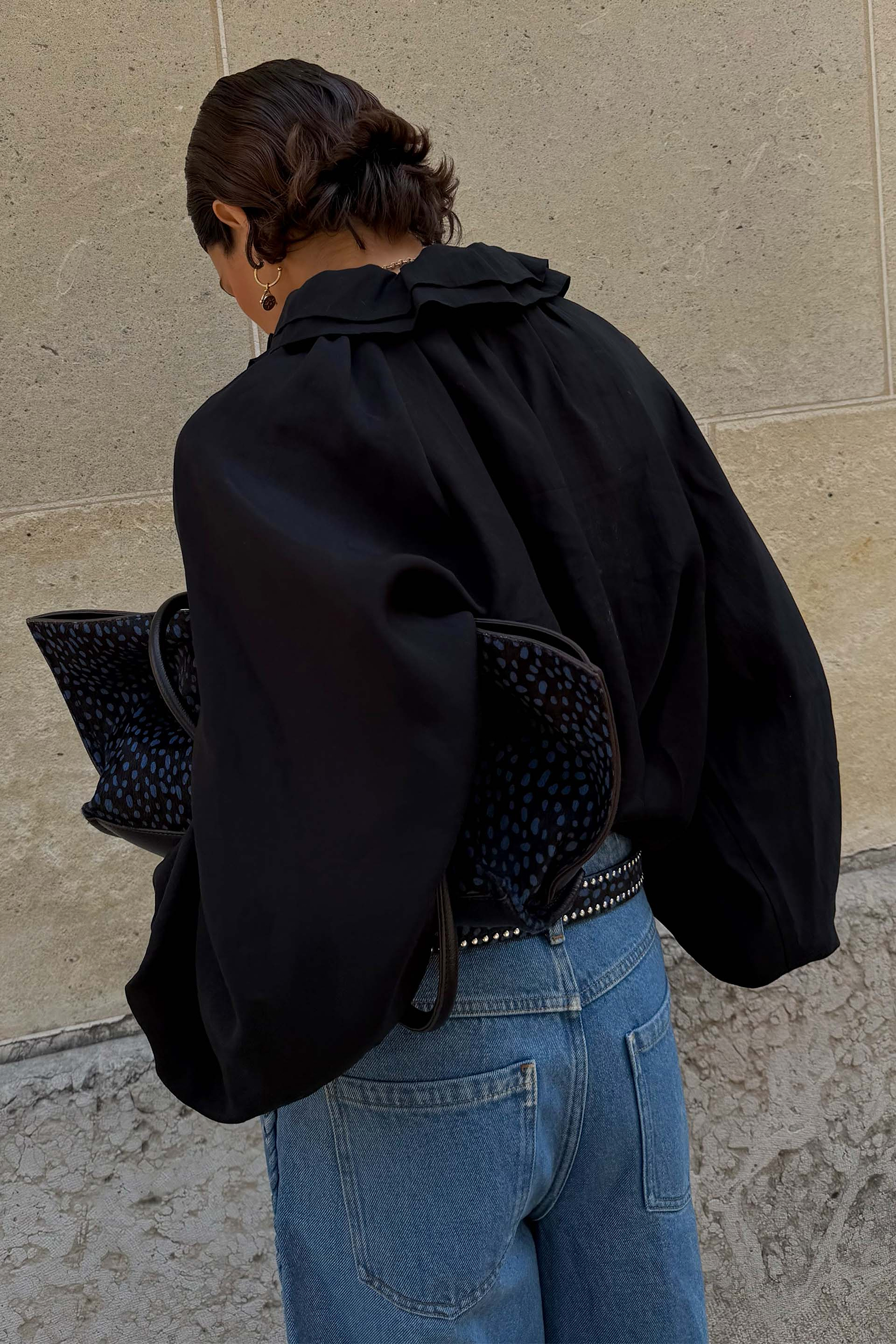 Black Ruffle Shirt