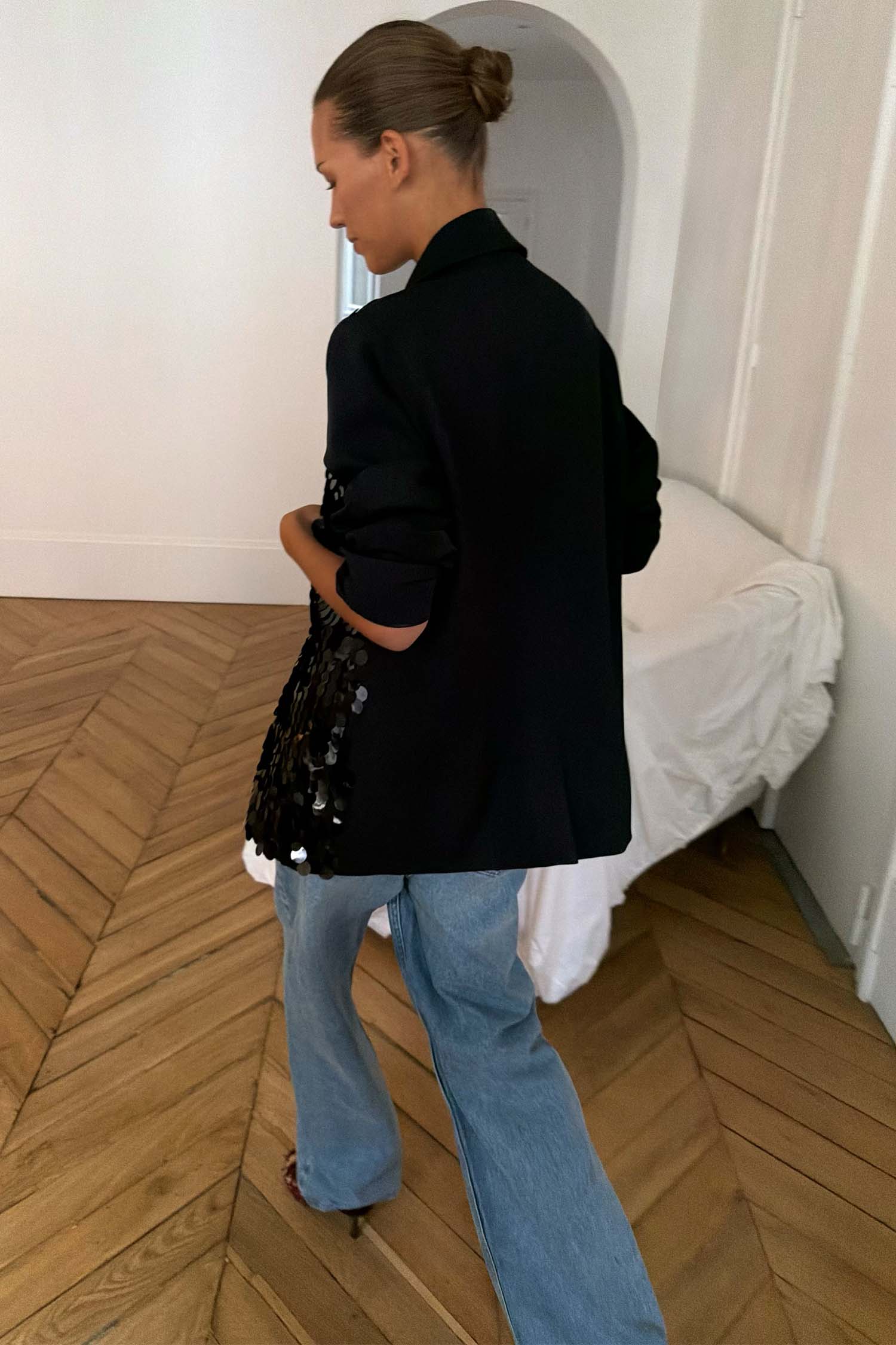 Black Sequin Blazer Petite