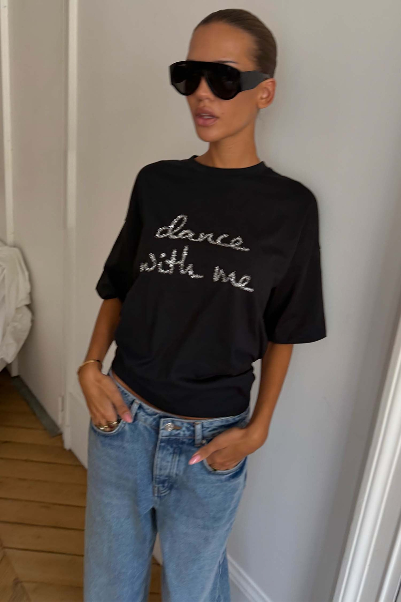 Black 'Dance with Me' T-Shirt
