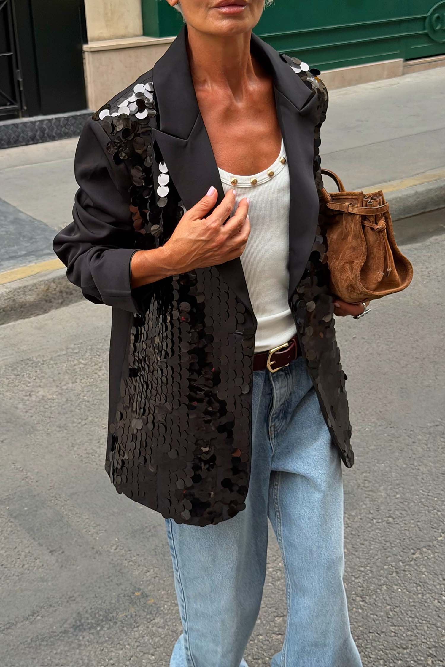 Black Sequin Blazer Petite