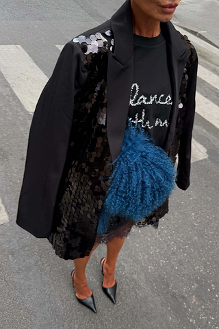 Black Sequin Blazer Petite