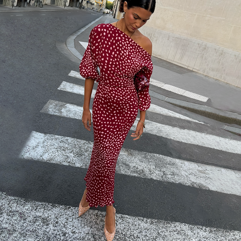 Burgundy Deer Tilly Dress