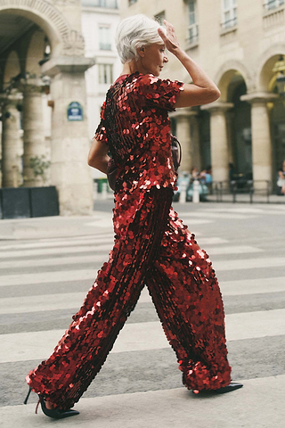 Burgundy Sequin Naomi Trousers