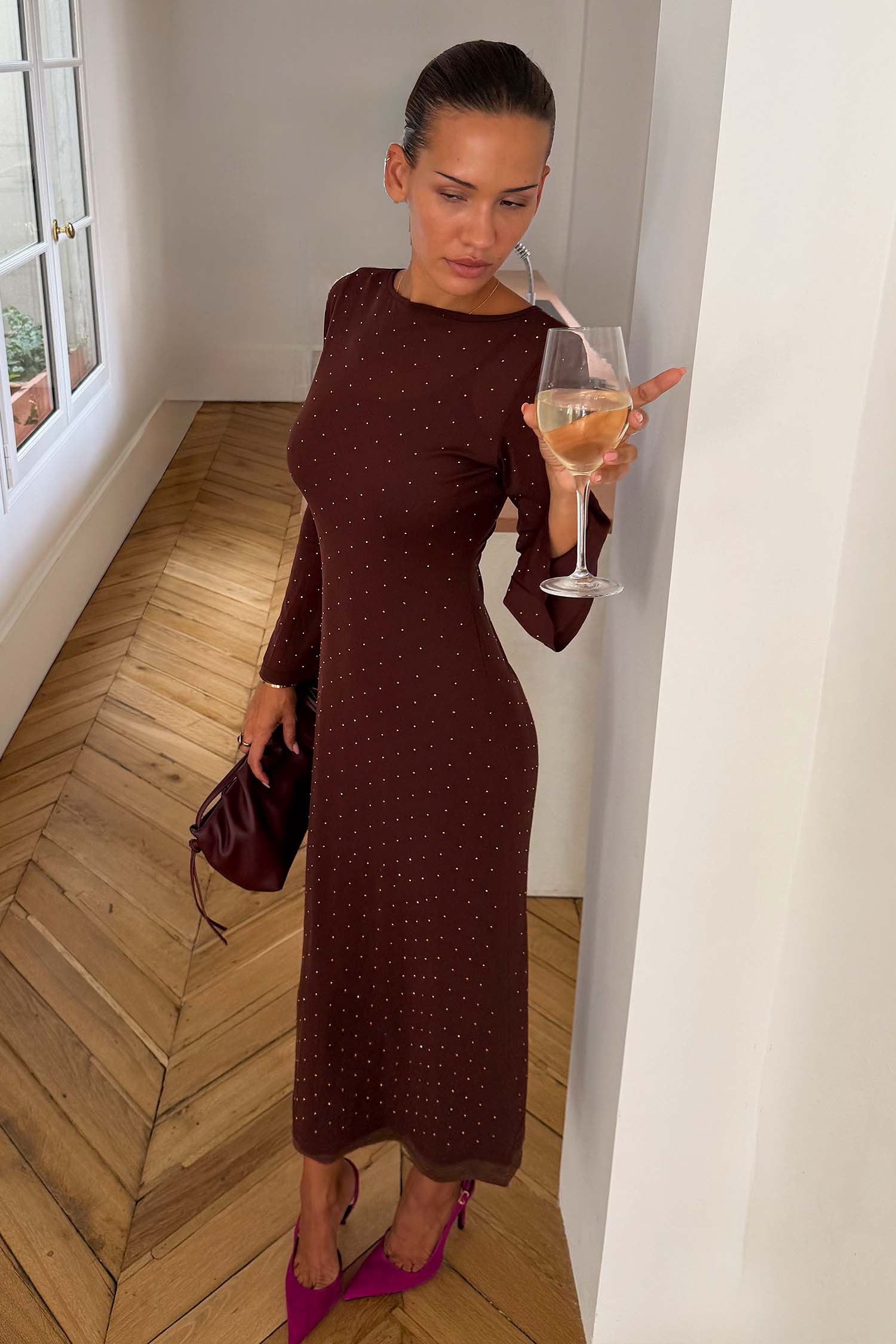 Chocolate Icon Mesh Dress