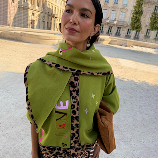 Olive Amore Large Knit Scarf