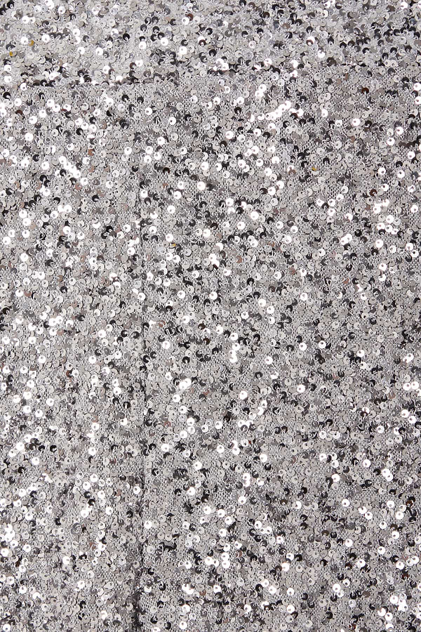Gunmetal Sequin Freddie Trousers close-up showcasing the shimmering silver sequins and sparkly finish.