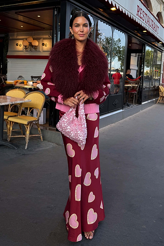 Burgundy Hearts Dorris Skirt