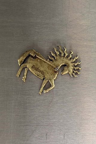 Deloris Brass Horse Brooch