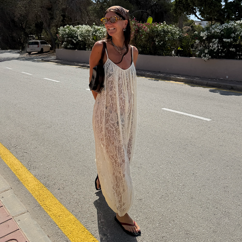 Cream Lace Balloon Jumpsuit