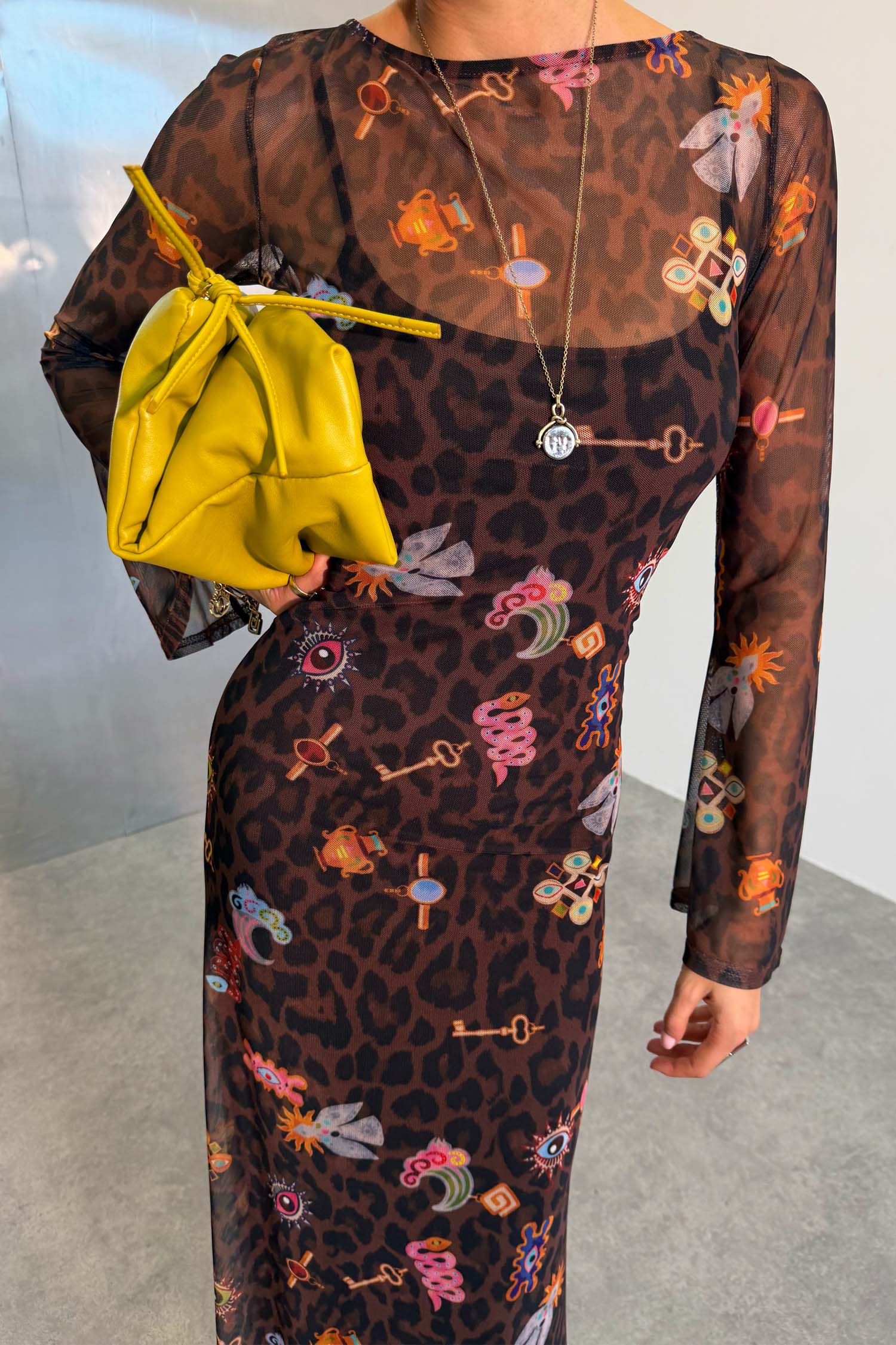 Leopard Charms Aria Mesh Dress