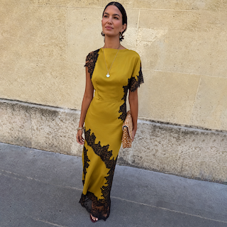 Olive & Black Lace Fearne Dress