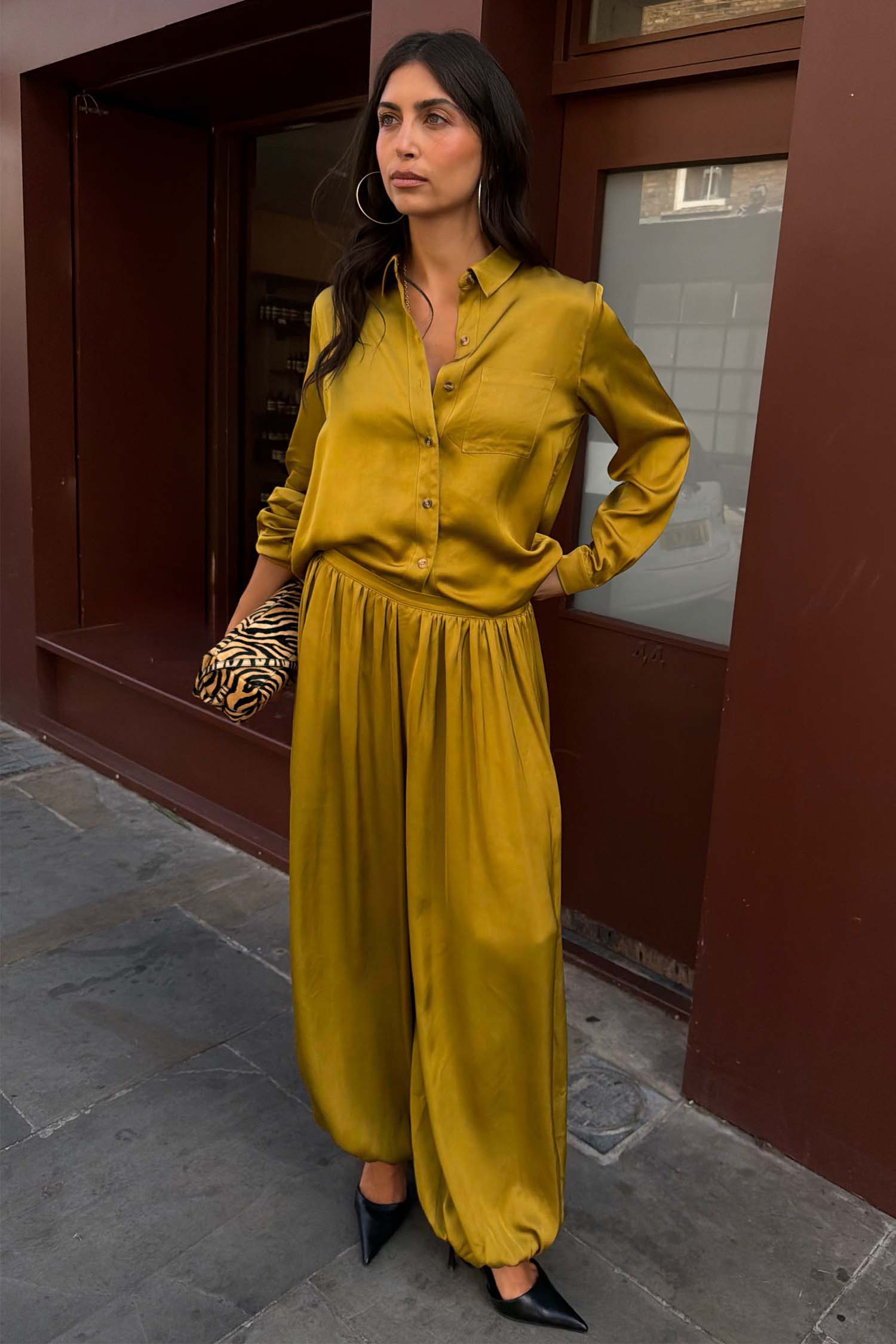 Olive Balloon Trousers
