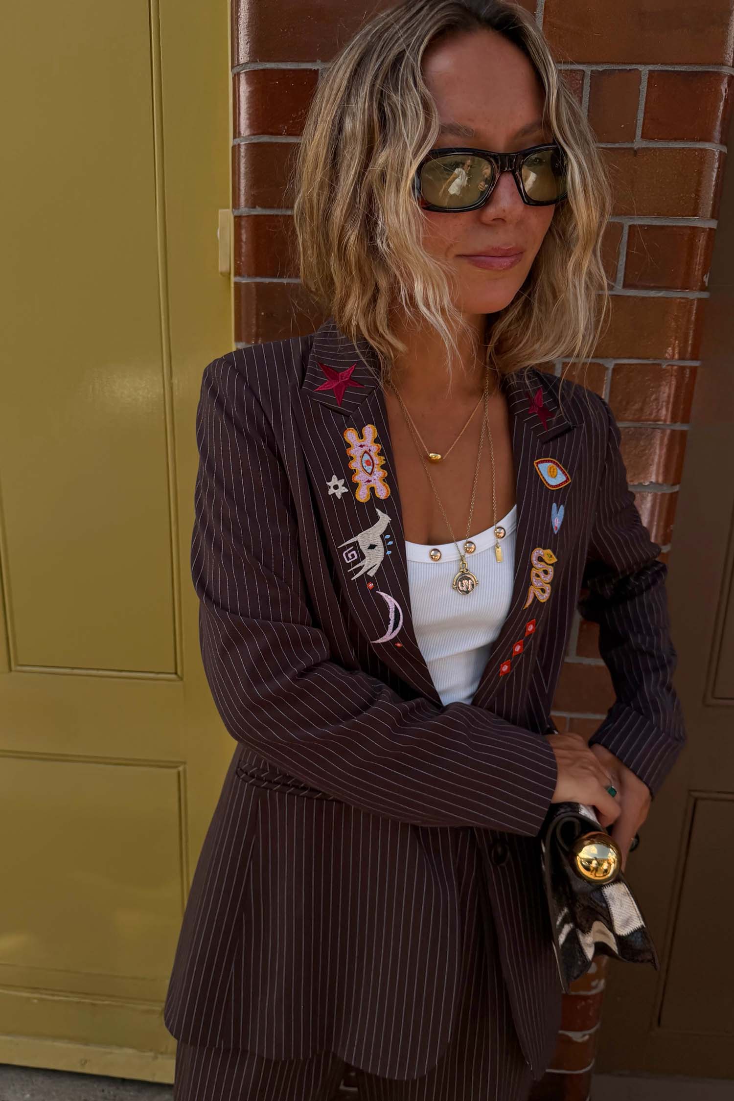 Chocolate Pinstripe Taylor Blazer