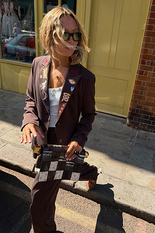 Chocolate Pinstripe Taylor Blazer
