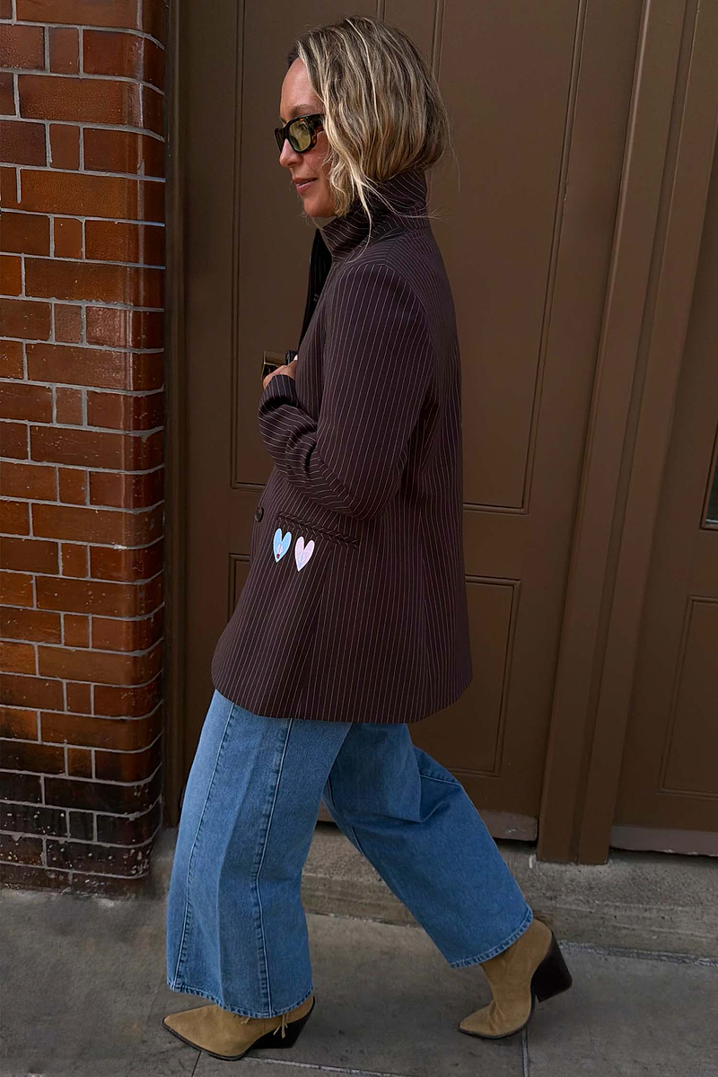 Chocolate Pinstripe Taylor Blazer