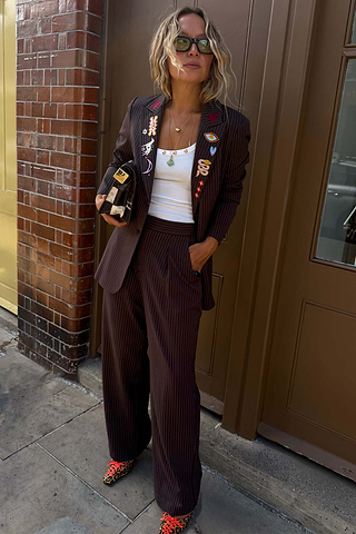 Chocolate Pinstripe Arden Trousers