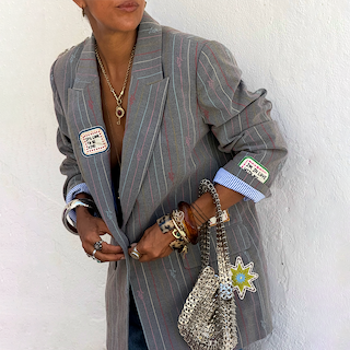 Grey Love Pinstripe Blazer