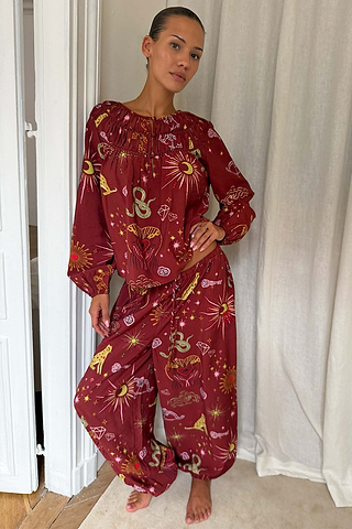 Burgundy Mystical Balloon Pyjama Set