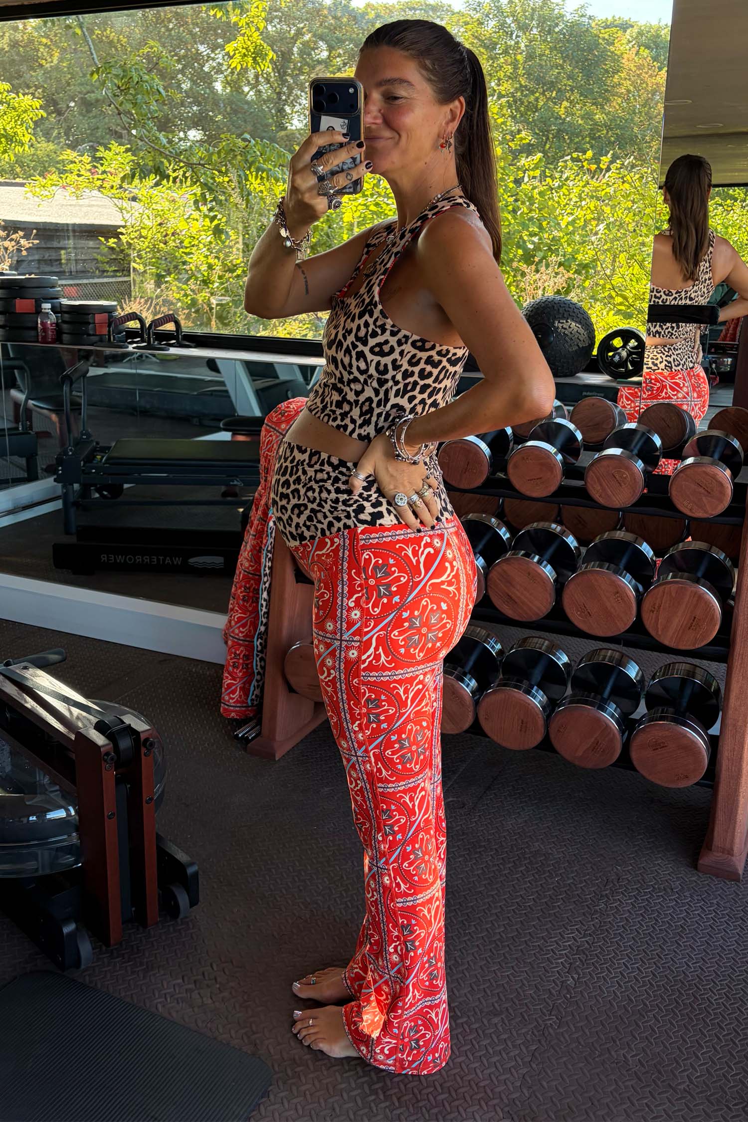 Red Paisley Wide Leg Legging