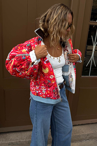 Reversible Cream Dusk Quilted Jacket