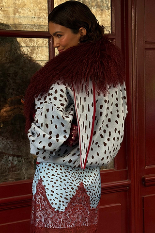 Burgundy Faux Fur Stole