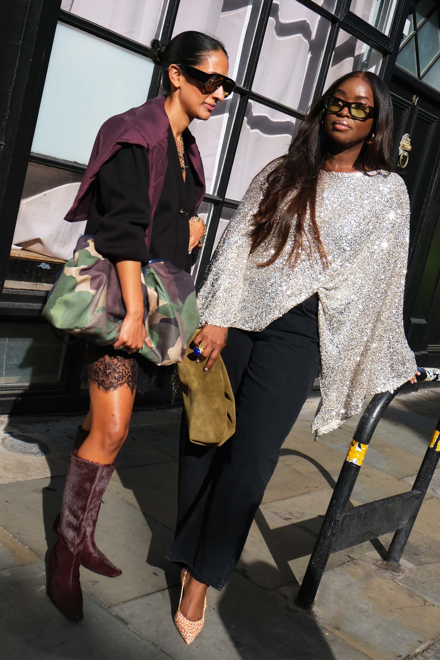 Silver Sequin Cape Top