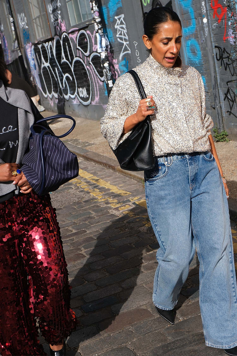 Silver Sequin Funnel Neck Jacket