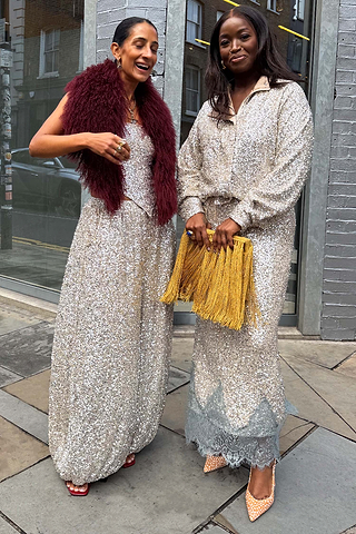 Silver Sequin Funnel Neck Jacket