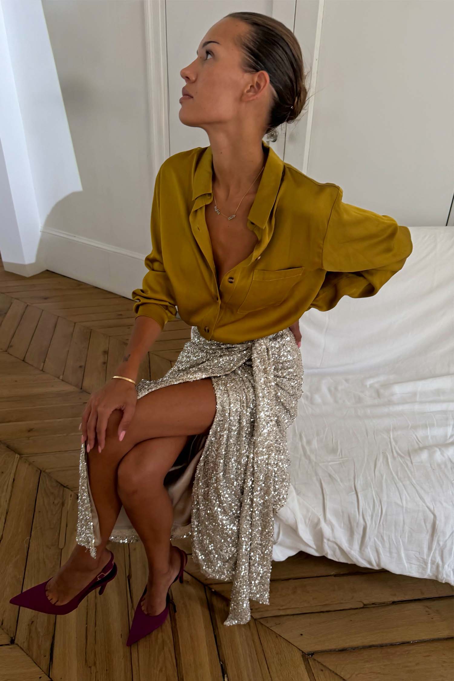 Sequin Maxi Wrap Jaspre Skirt