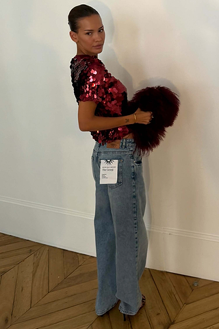 Burgundy Large Sequin T-Shirt
