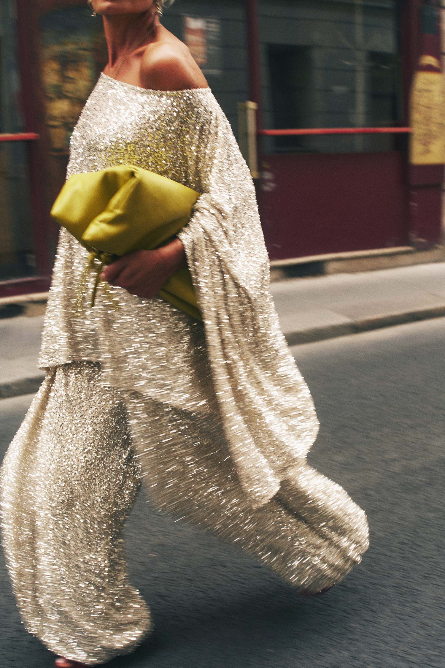 Silver Sequin Balloon Trouser