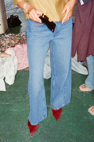 Mid Blue Soni Wide Jeans Petite