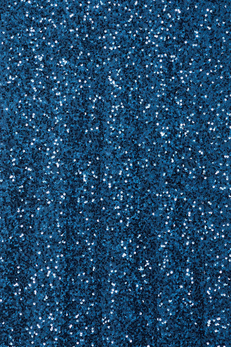 Teal Sequin Emma Dress detail highlighting the shimmering teal sequins and premium finish.